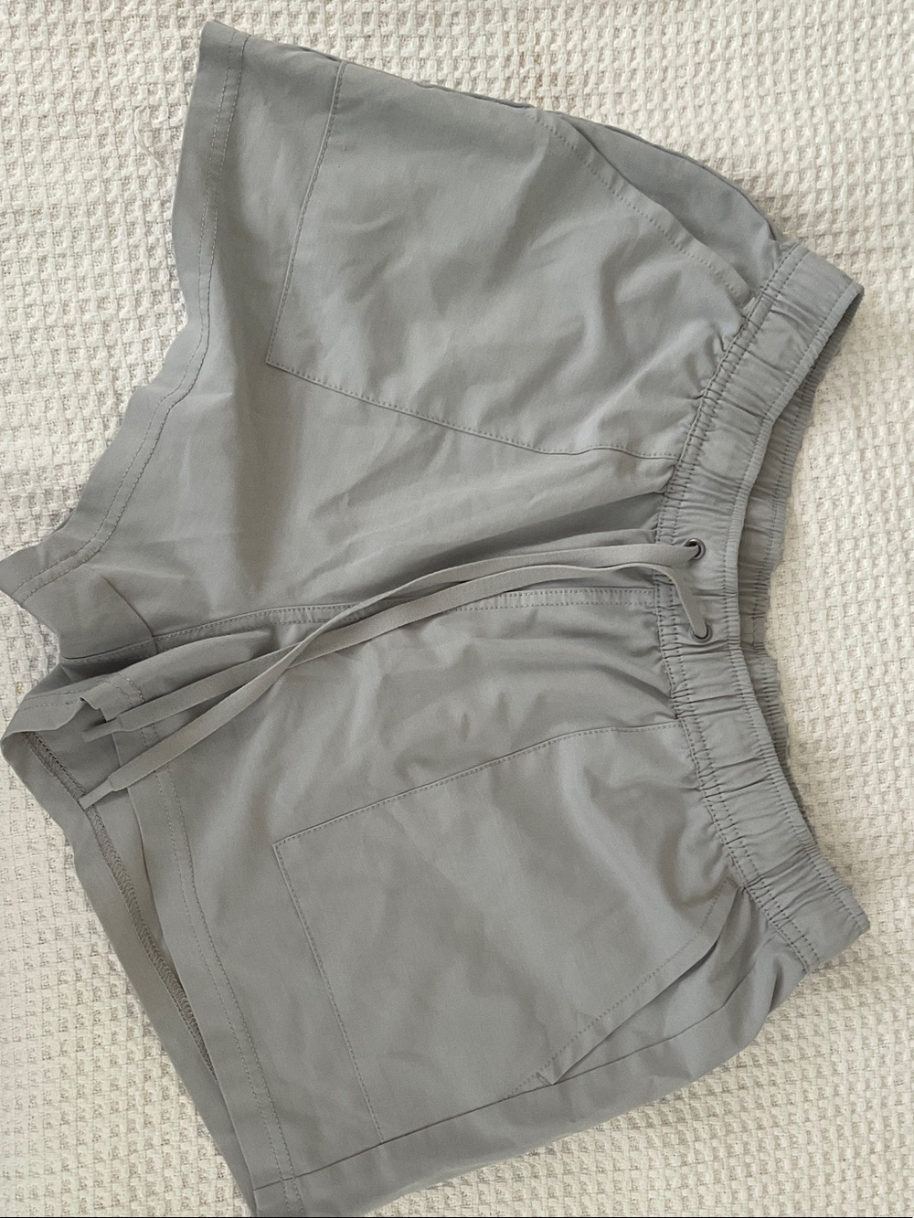 Huk Women's Athletic Drawstring Shorts in Light Gray